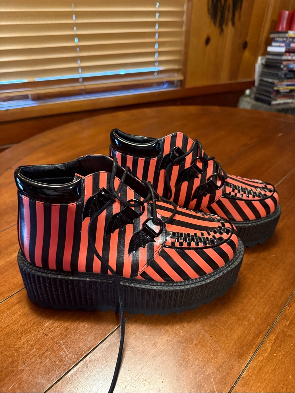 Orange & Black Striped Super Kreep Strangecvlt Size 9 - Picture 2 of 6